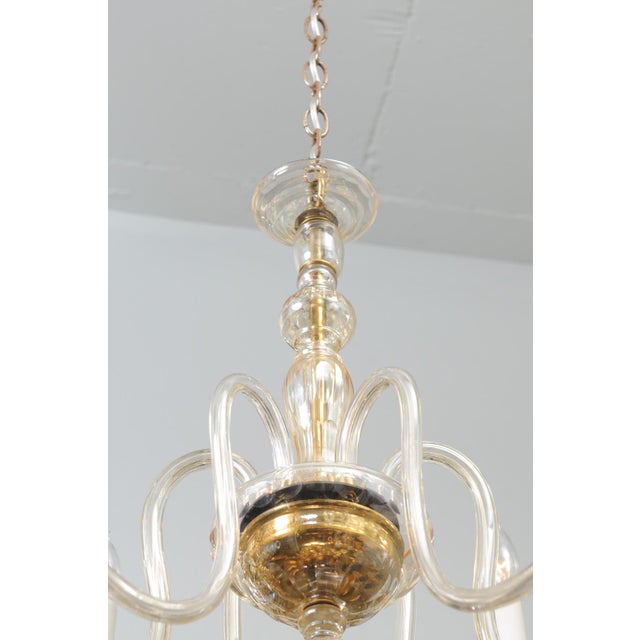 Glass 1960s Elegant 6-Light Venetian Glass Chandelier, 1960s Italy For Sale - Image 7 of 16