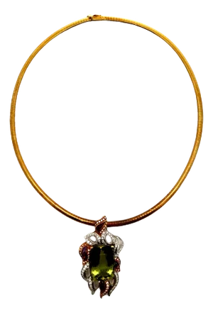 29.76 Carat Green-Beryl Diamond Moonstone Amethyst 18k Yellow Gold & Platinum