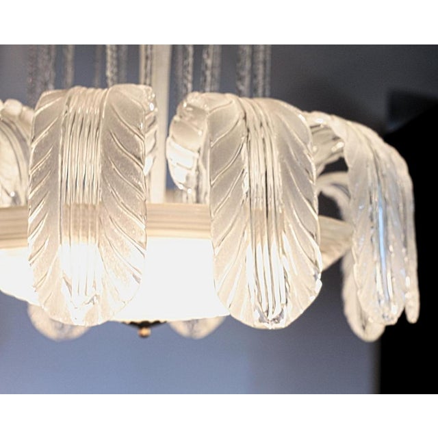 White White Pulegoso Glass Fountain Chandelier from Barovier, 1930s For Sale - Image 8 of 18