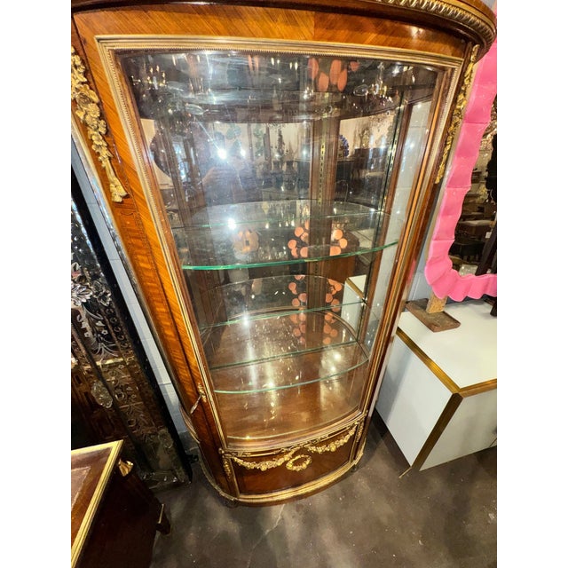 Brown 19th C. French Louis XVI Linke Manner Vitrine For Sale - Image 8 of 9