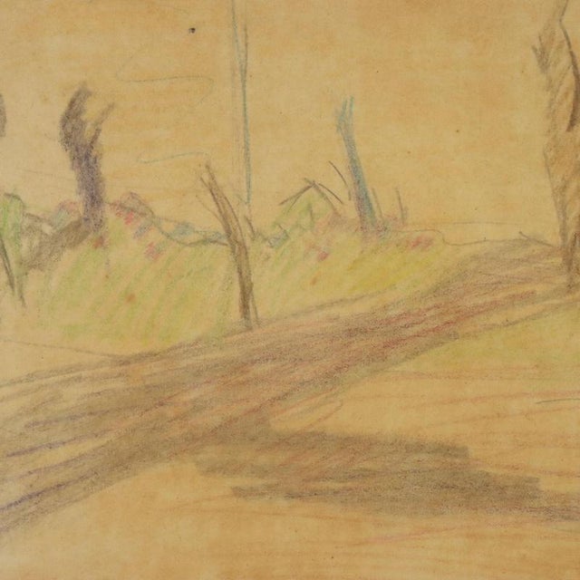 Mario Cavaglieri, Countryside View, Pencil on Paper on Canvas For Sale - Image 5 of 10