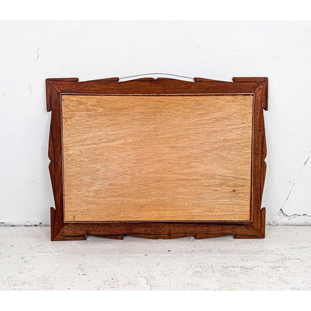 Vintage Carved Wood Mirrored Shadow Box For Sale - Image 4 of 5