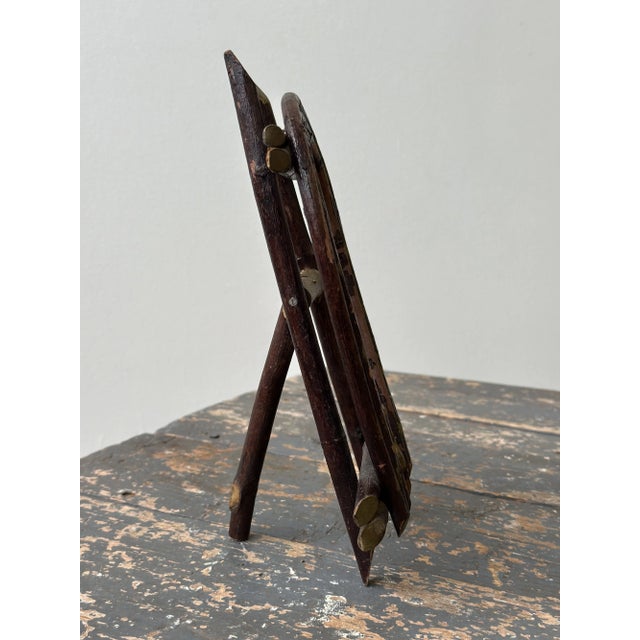 Antique Adirondack Twig Picture Frame, Circa Early 20th Century + Vintage Photograph of Two Men on a River, Circa Early 20th Century For Sale - Image 11 of 12