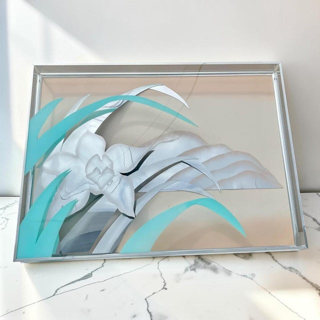 Abstract Vintage Abstract Floral Lucite Shadow Box For Sale - Image 3 of 6