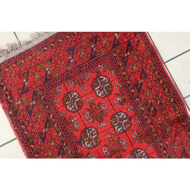 1920s 1920s, Antique Afghan Ersari Tribal Rug 3' X 4' For Sale - Image 5 of 9