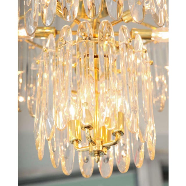 Metal Gaetano Sciolari Mid Century Modern MCM Chandelier Large Italian Crystal 1950's Made in Italy For Sale - Image 7 of 13