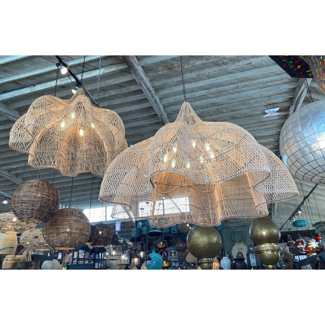 Wood Matador Wicker Chandelier X-Large For Sale - Image 7 of 12