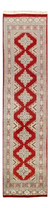 Pasargad Red Fine Hand Knotted Bokhara Runner- 2'7'' X 11'5''