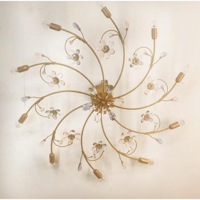 10-Light Ceiling Lamp with Coloured Crystals For Sale - Image 13 of 17