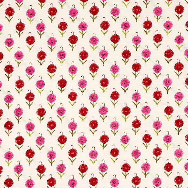 Inspired by a document in our archives, this charming embroidered floral has hand-knotted details and a lovely, refined...