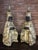 Khaki Pair of Mid-Century Modern Chinoiserie Chalkware Lamps. For Sale - Image 8 of 12
