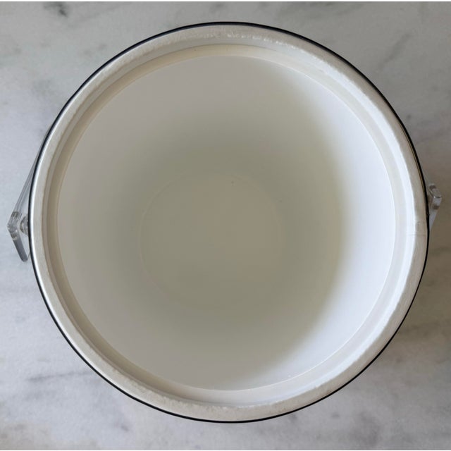 Vintage Ice Bucket With Lucite and Silver Foil Finish For Sale In Austin - Image 6 of 8