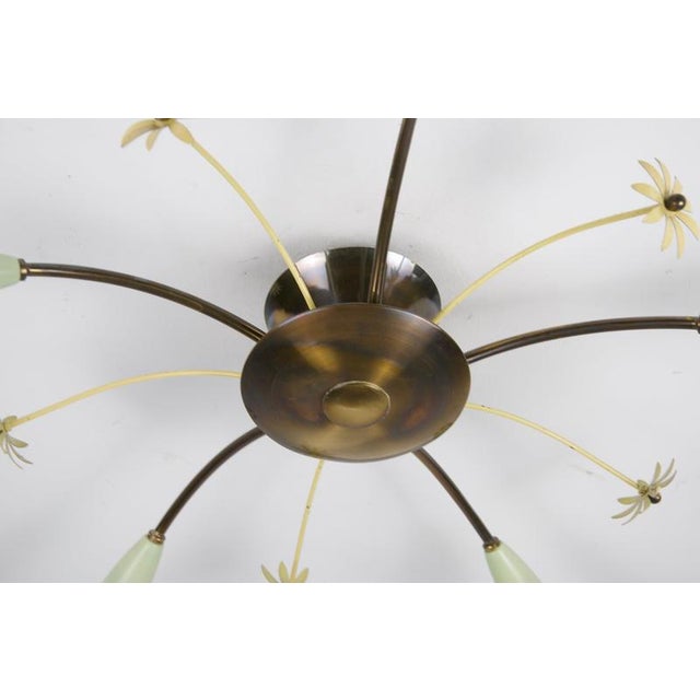 Gold Mid-Century Modern German Brass Sputnik Chandelier, 1950s For Sale - Image 8 of 12