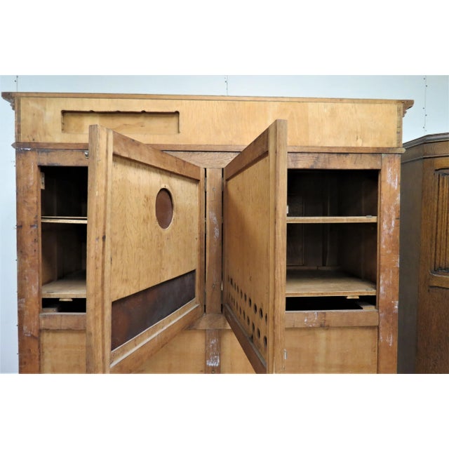 Brown French Bruegel Style Carved 4 Door Cabinet or Entertainment Center For Sale - Image 8 of 13
