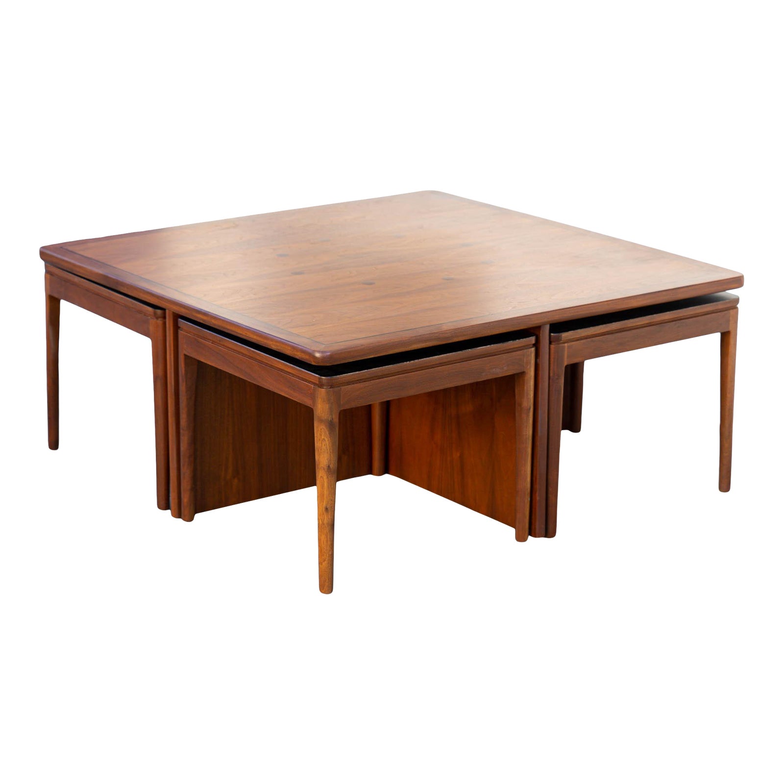 Vintage Refinished Drexel Coffee Table With Four Nesting Snack Tables Chairish Vintage Refinished Drexel Coffee Table With Four Nesting Snack Tables Chairish