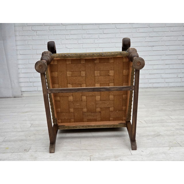 Vintage Danish Highback Armchair in Hand Woven Wool, 1950s For Sale - Image 18 of 18