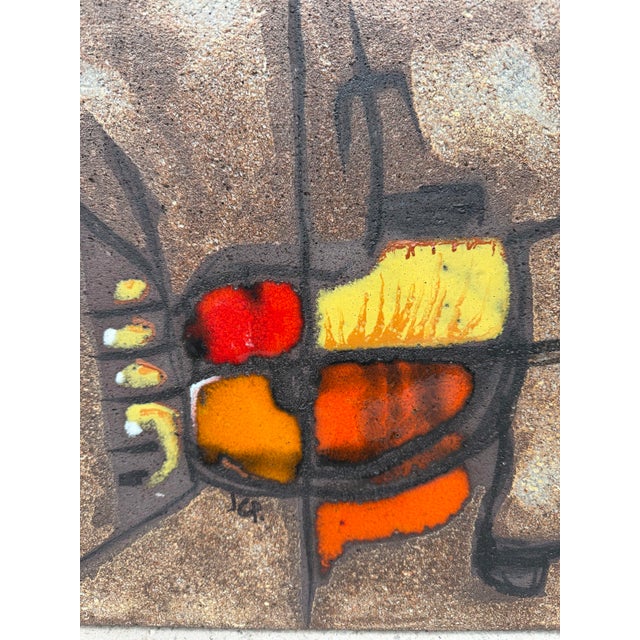 Wall Plaque in Enameled Lava Stone by JG Picard, 1970s For Sale - Image 6 of 7