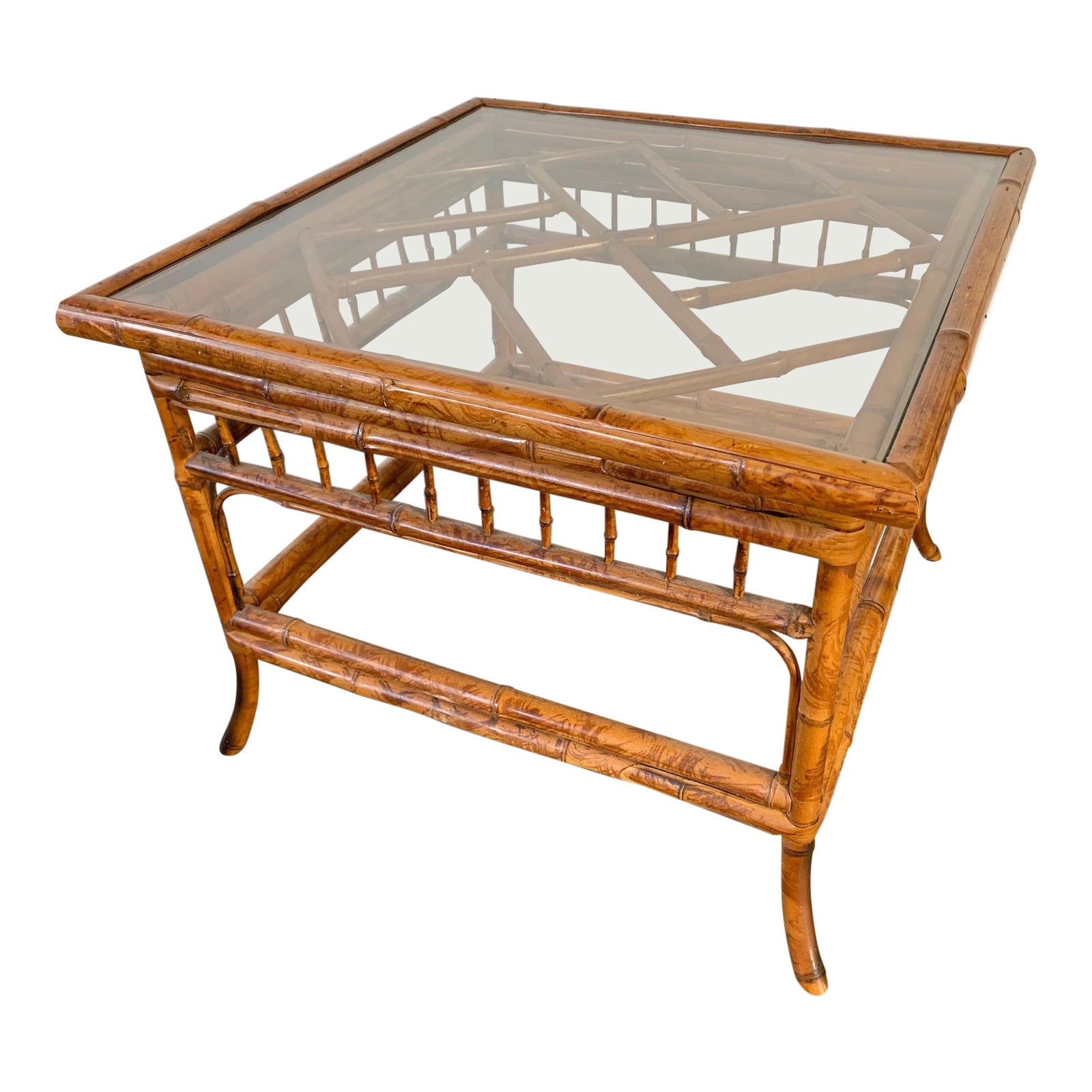 Chinoiserie Tiger Bamboo End Table Chairish