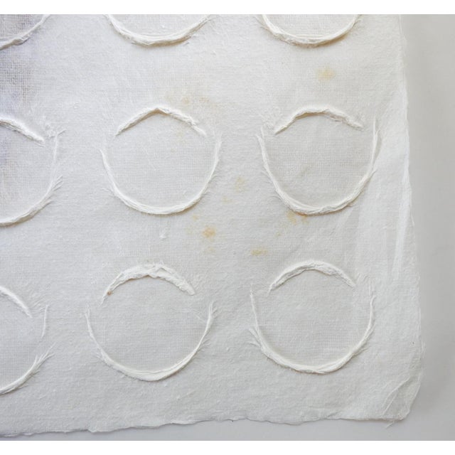 Contemporary Handmade Paper and Fiber White Circle Pattern For Sale In Seattle - Image 6 of 7