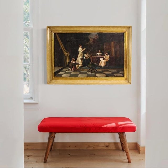 F. Bonati, Italian Interior Scene, 1913, Oil on Canvas For Sale - Image 7 of 16