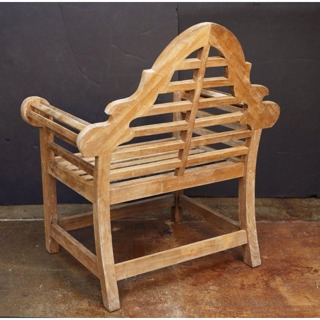 Mid 20th Century Lutyens Style Garden Chair of Teak For Sale - Image 5 of 12