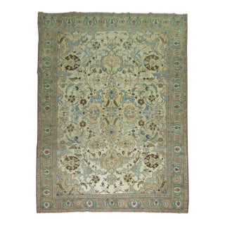 Antique Persian Tabriz Decorative Room Size Rug - 9' x 12'3" For Sale