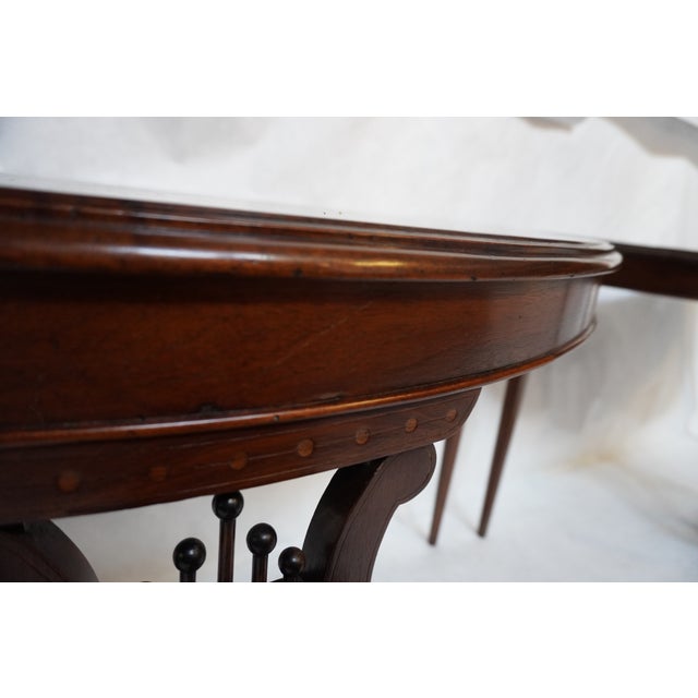 Mid 20th Century Pair of Demilune Consoles With Harp / Lyre Detail For Sale - Image 16 of 18