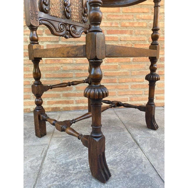 Early 20th Century Louis XVI Style French Carved Walnut Armchair with Reed Seat For Sale - Image 12 of 18