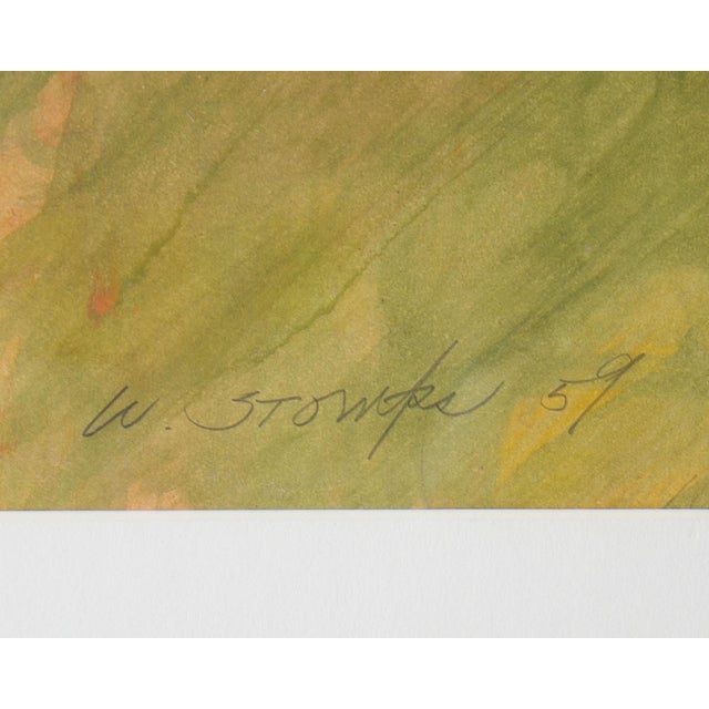 1950s 1959 Abstract Mixed Media Painting by Walter Stomps For Sale - Image 5 of 7