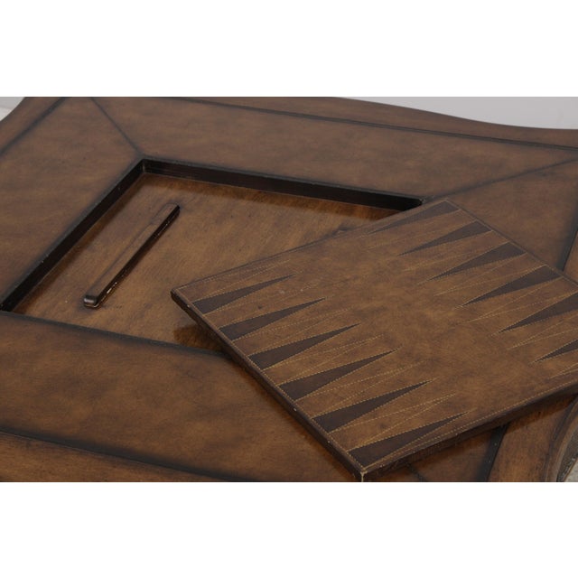 Brown Hooker Leather Top Games Table & 4 Chair Gaming Set For Sale - Image 8 of 18