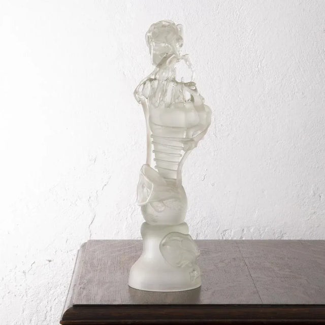 White Signed Madonna Figure in Art Glass by Ion Tamaian For Sale - Image 8 of 16