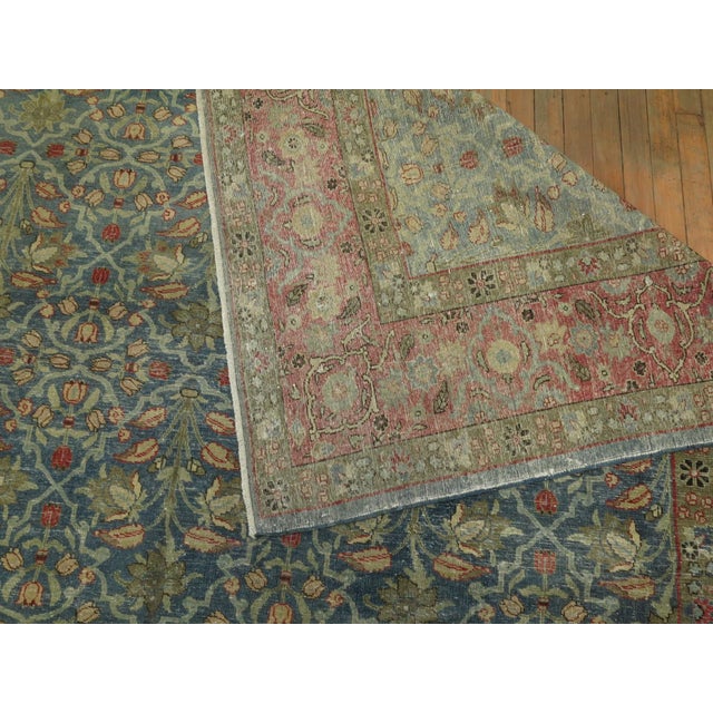 Blue Antique Zabihi Collection Persian Tabriz Carpet - 8'2" x 11'8" For Sale - Image 8 of 8