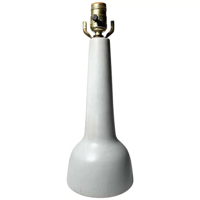 Gordon Martz Small Ceramic Torpedo Table Lamp in White For Sale In Chicago - Image 6 of 6