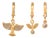 Spiritual Bird Trio Gold Earring Set For Sale