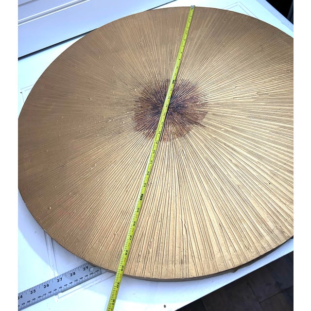 Gold Gold Ribbed Sun Burst Wall Art For Sale - Image 8 of 8