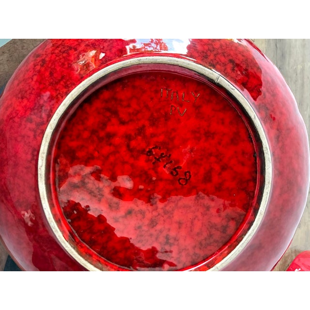 Ceramic Vintage 1960s Italian Glazed Ceramic Tomato Tureen For Sale - Image 7 of 11