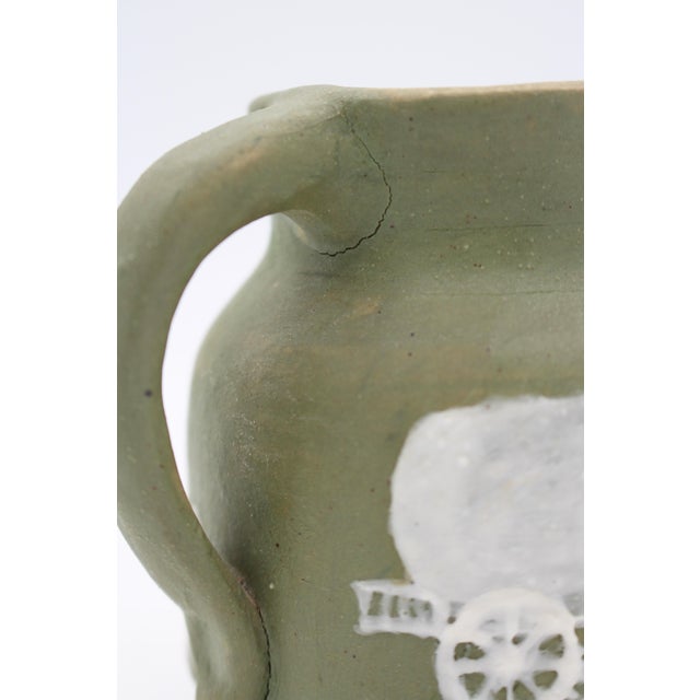 1960 North Carolina Cameo Decorated Small Pottery Pitcher by Walter Stephen For Sale - Image 10 of 11