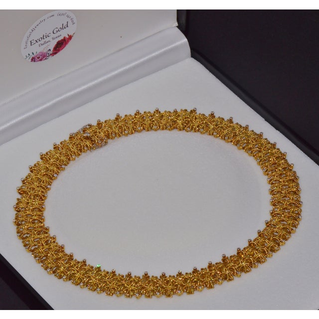 Late 20th Century Roberto Coin Barocco 1.36ct Diamond Soild 18k Yellow Gold Collar Necklace 124.9g For Sale - Image 14 of 15