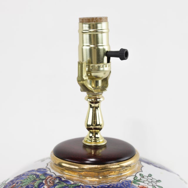 White Pair of Chinese Famille Verte Porcelain Peacock Ginger Jar Table Lamps For Sale - Image 8 of 11