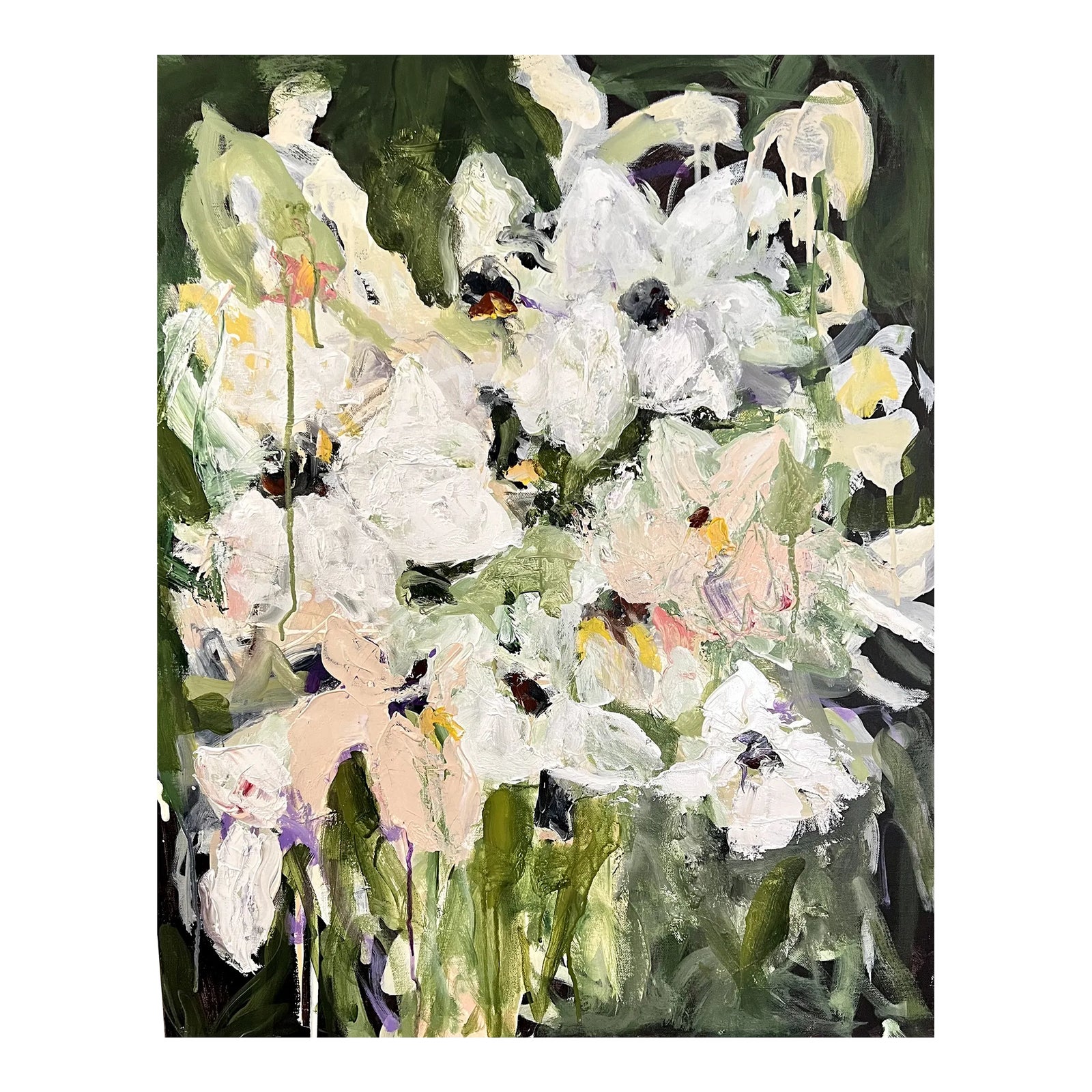 "My Sweet Anemones" Contemporary Original Abstract Botanical Acrylic