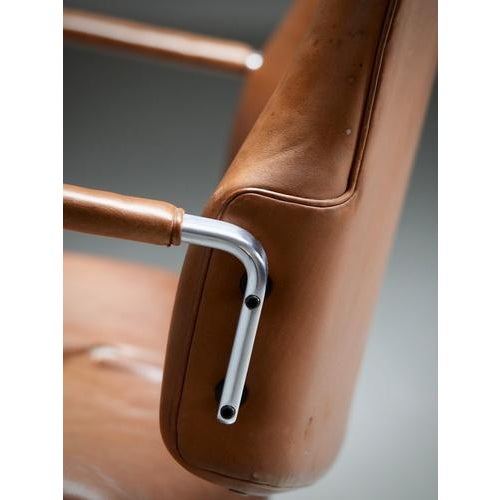 Metal FK84 Desk Chair in Cognac Leather attributed to Fabricius and Kastholm for Kill International, Denmark, 1960s For Sale - Image 7 of 12