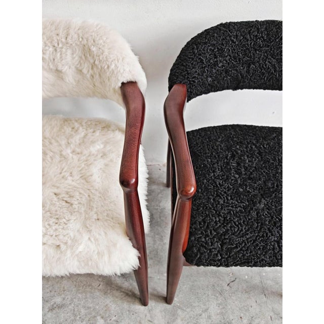 Mid-Century Modern Armchair Upholstered in Astrakhan Fur, Yugoslavia, 1960s For Sale - Image 13 of 14