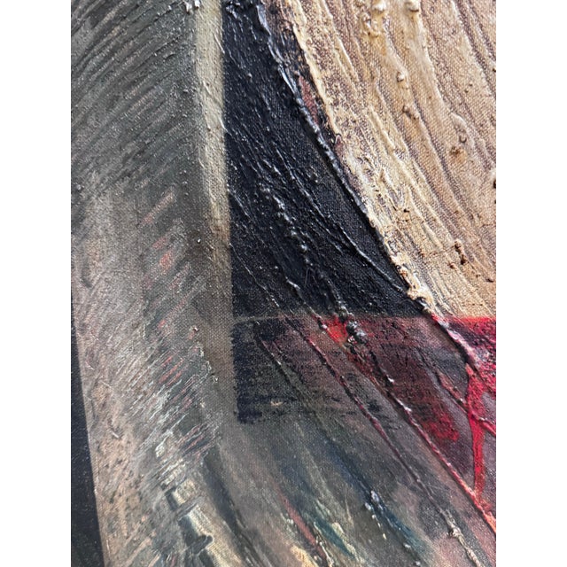 1990s 1992 Stanley T. Harris Signed Abstract Textural Painting, 27” X 40.5” For Sale - Image 5 of 6