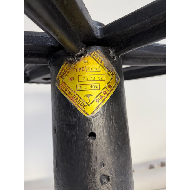 1920s Industrial Pedestal Table With Glass Top For Sale In Los Angeles - Image 6 of 12