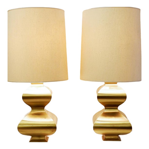 Brass Table Lamps, 1970s, Set of 2 For Sale