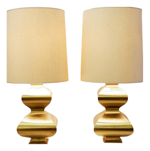 Brass Table Lamps, 1970s, Set of 2