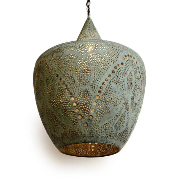 Boho Chic Copper Madras Pendant Large For Sale - Image 3 of 10