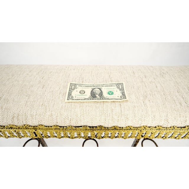 Brass Antique Solid Brass & Steel Fine Gothic Style Compact Decorative Window Bench For Sale - Image 8 of 8