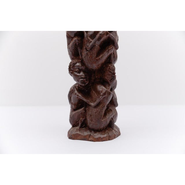 Vintage Tanzanian Makonde Hand-Carved Family Tree, 1970s, Ironwood or Ebony For Sale - Image 12 of 17