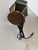 Vintage Hollywood Regency Brass & Black Leather Geometric Table Lamp For Sale - Image 13 of 13